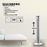 Hausberg Dokunmatik LED 55 W Kule Fan
